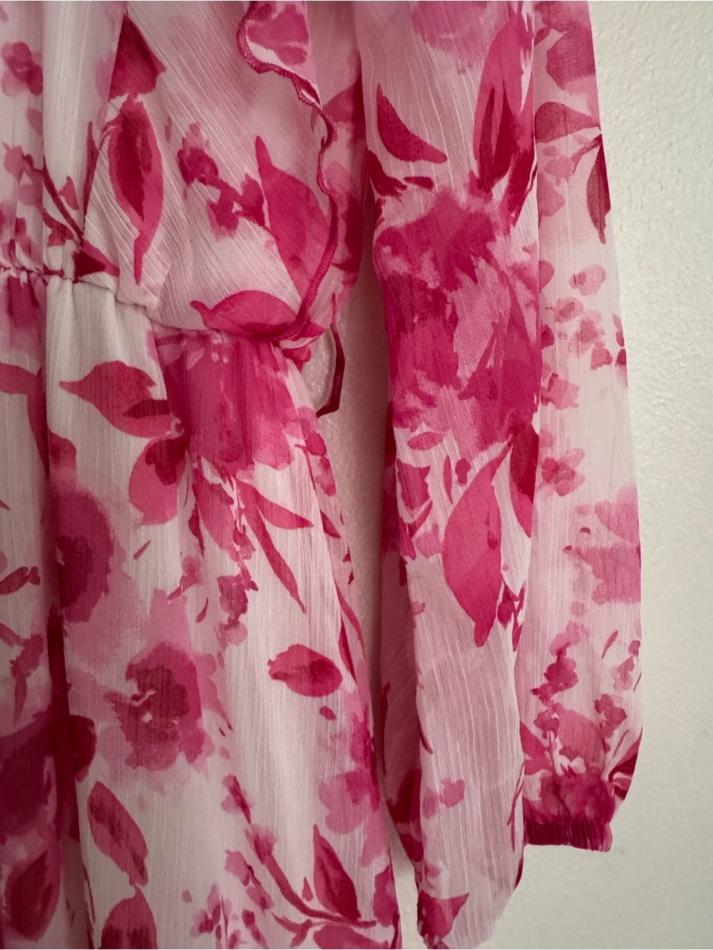 Zara Pink Watercolor Print Dress - Picture 6 of 9